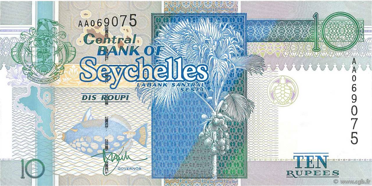 10 Rupees SEYCHELLES 1998 P.36a pr.NEUF