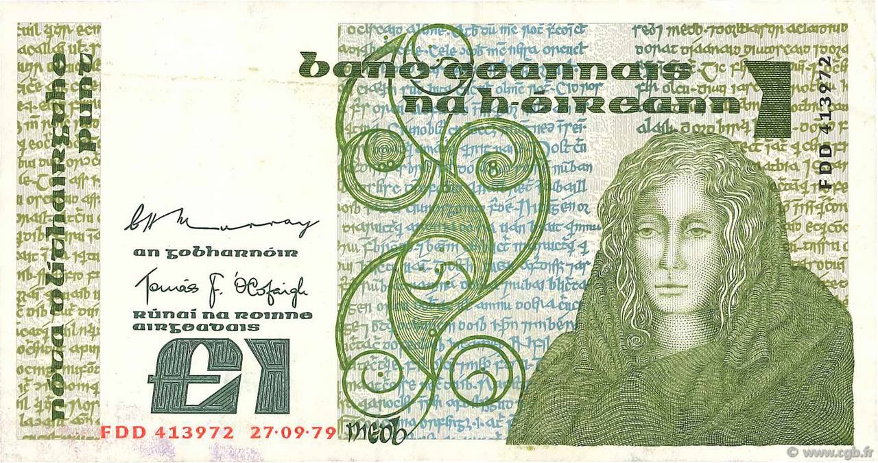 1 Pound IRLANDA  1979 P.070b BB