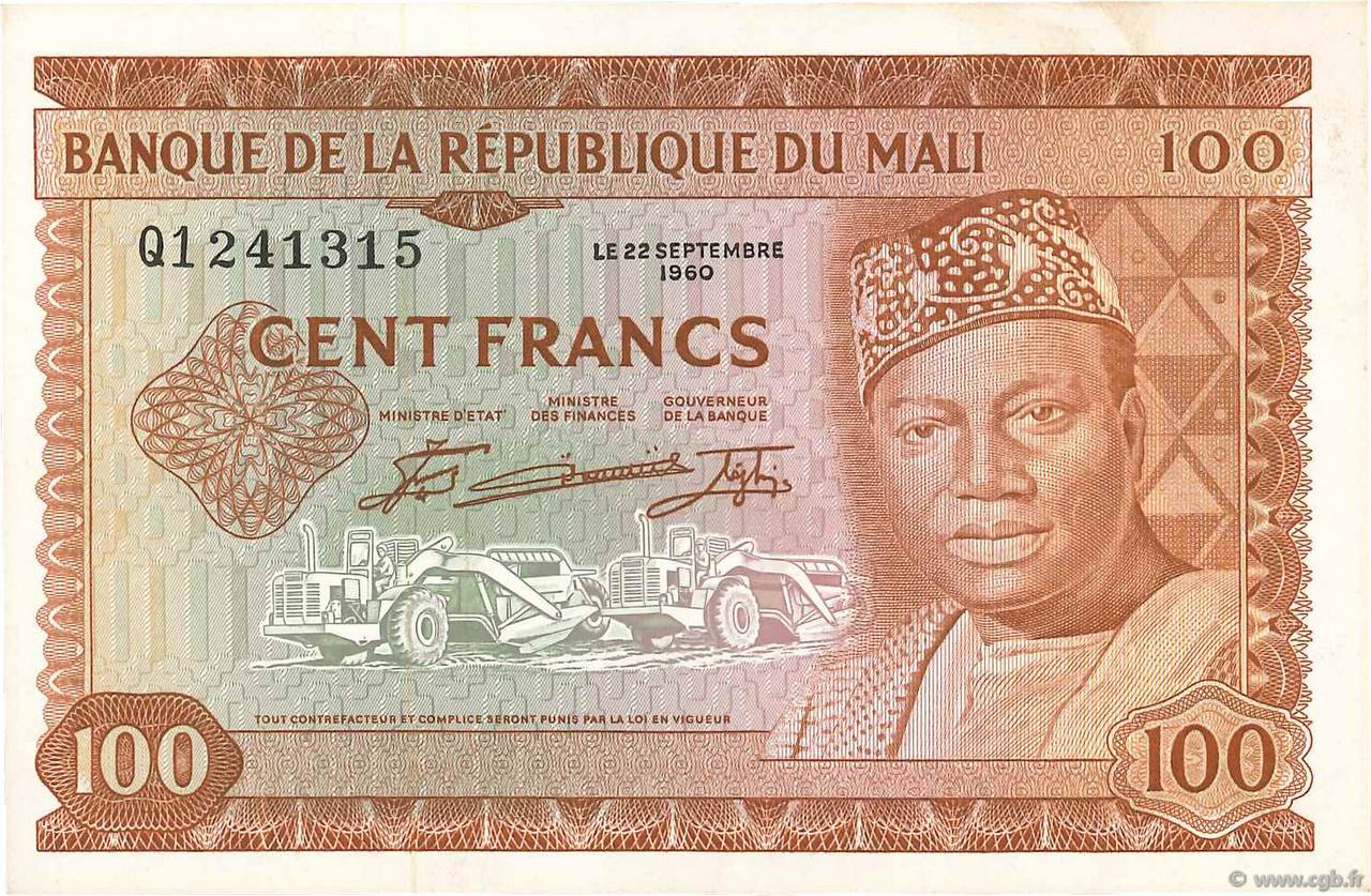 100 Francs MALI  1960 P.07a SPL