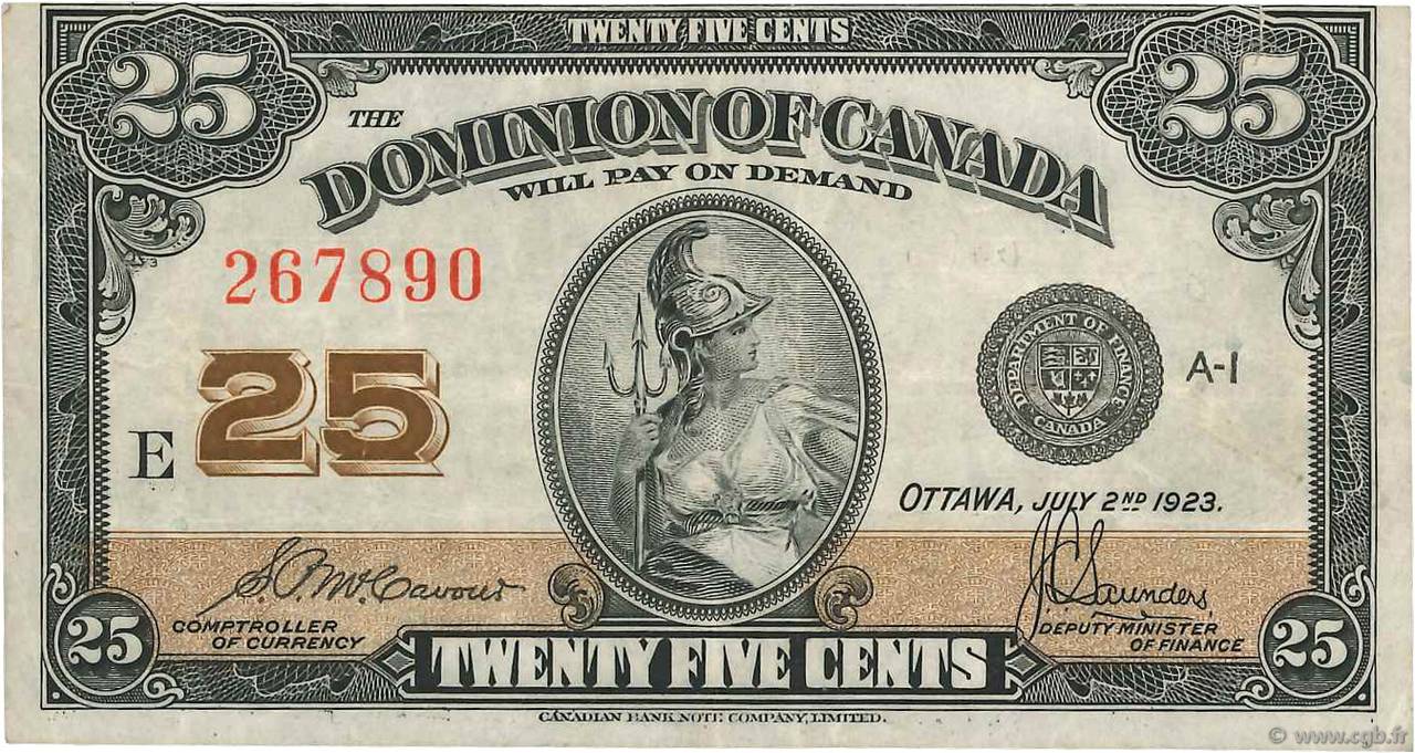 25 Cents CANADA  1900 P.011b TTB