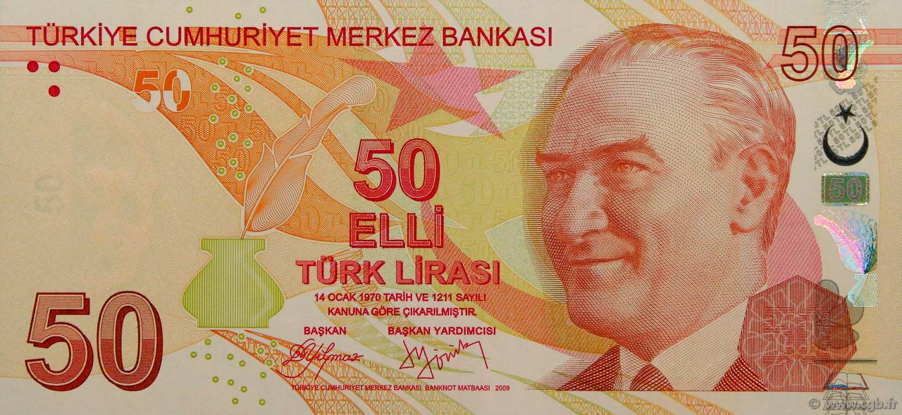 50 Lira TÜRKEI  2009 P.225a ST