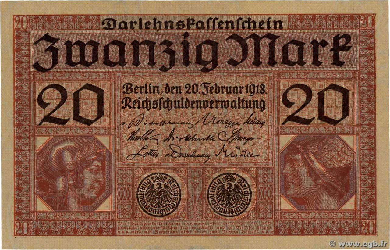 20 Mark GERMANIA  1918 P.057 q.FDC