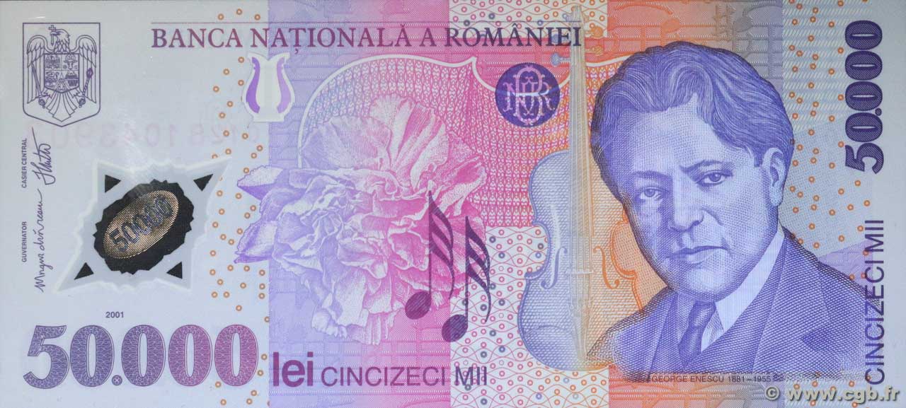 50000 Lei ROMANIA  2001 P.113a UNC