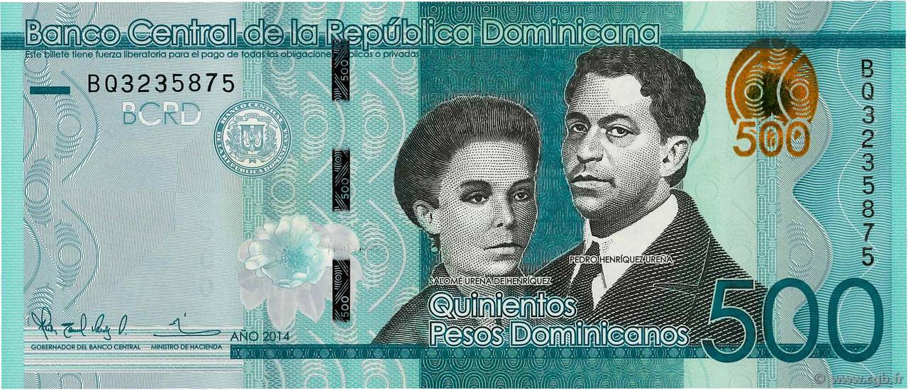 500 Pesos Dominicanos RÉPUBLIQUE DOMINICAINE 2014 P.192 NEUF