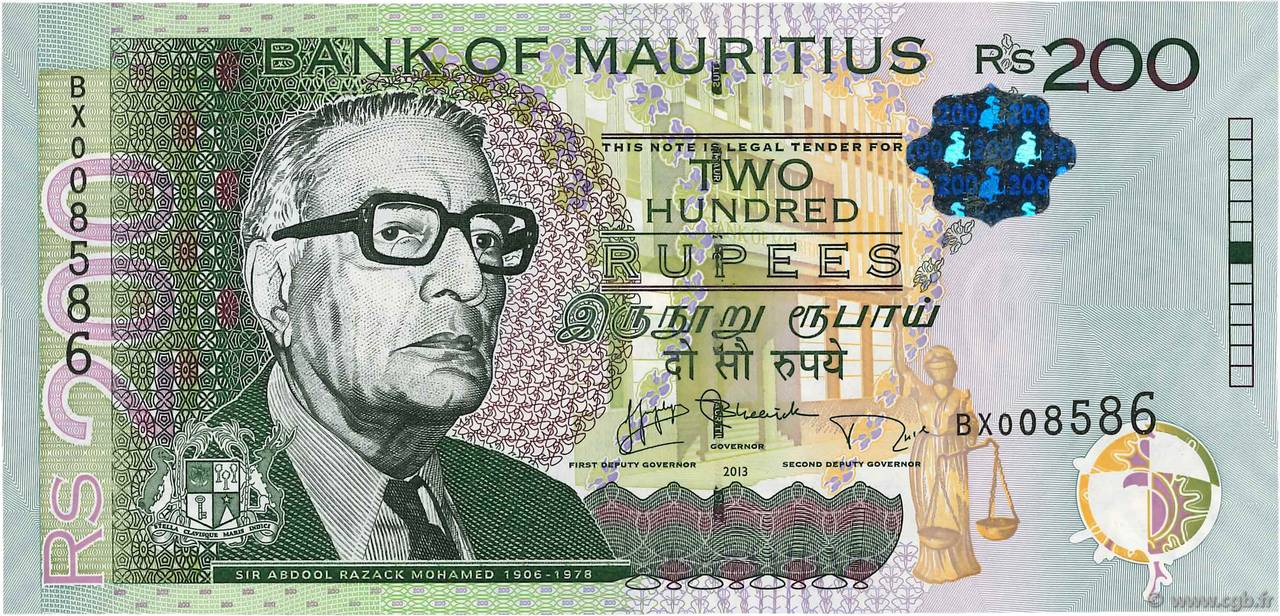 200 Rupees ÎLE MAURICE 2013 P.61b NEUF