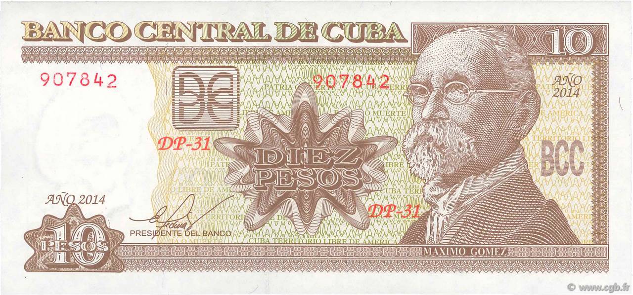 10 Pesos CUBA 2014 P.117o NEUF