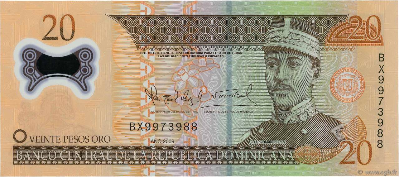 20 Pesos Oro RÉPUBLIQUE DOMINICAINE  2009 P.182 NEUF