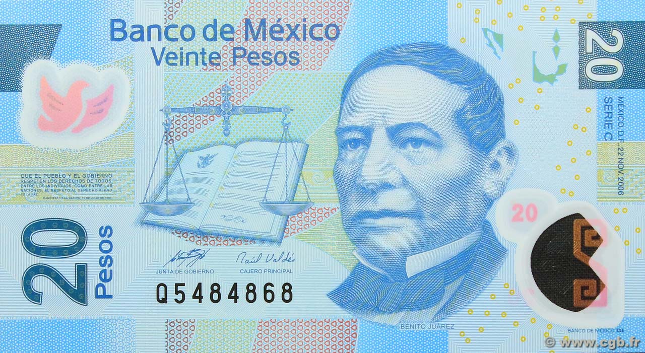 20 Pesos MEXICO 2006 P.122c UNC