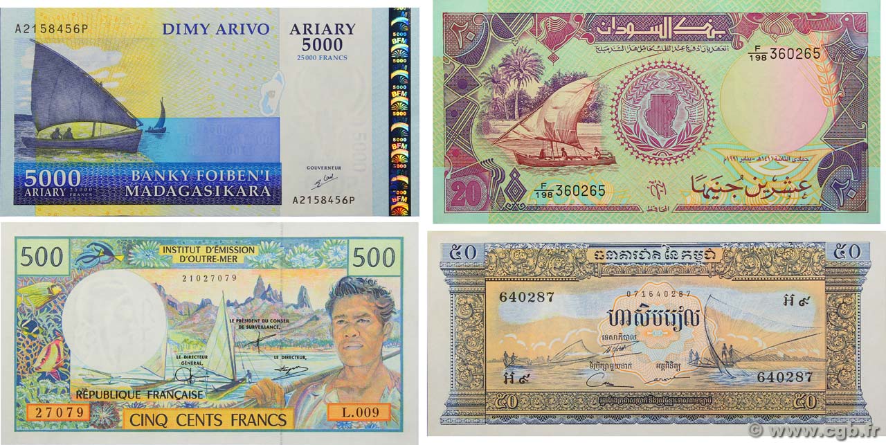 Lot de 4 billets LOTS 1972 P.LOT UNC