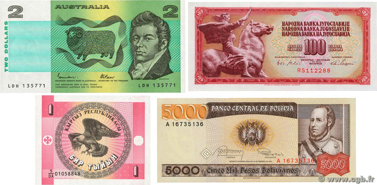 Lot de 4 billets LOTS 1965 P.LOT UNC