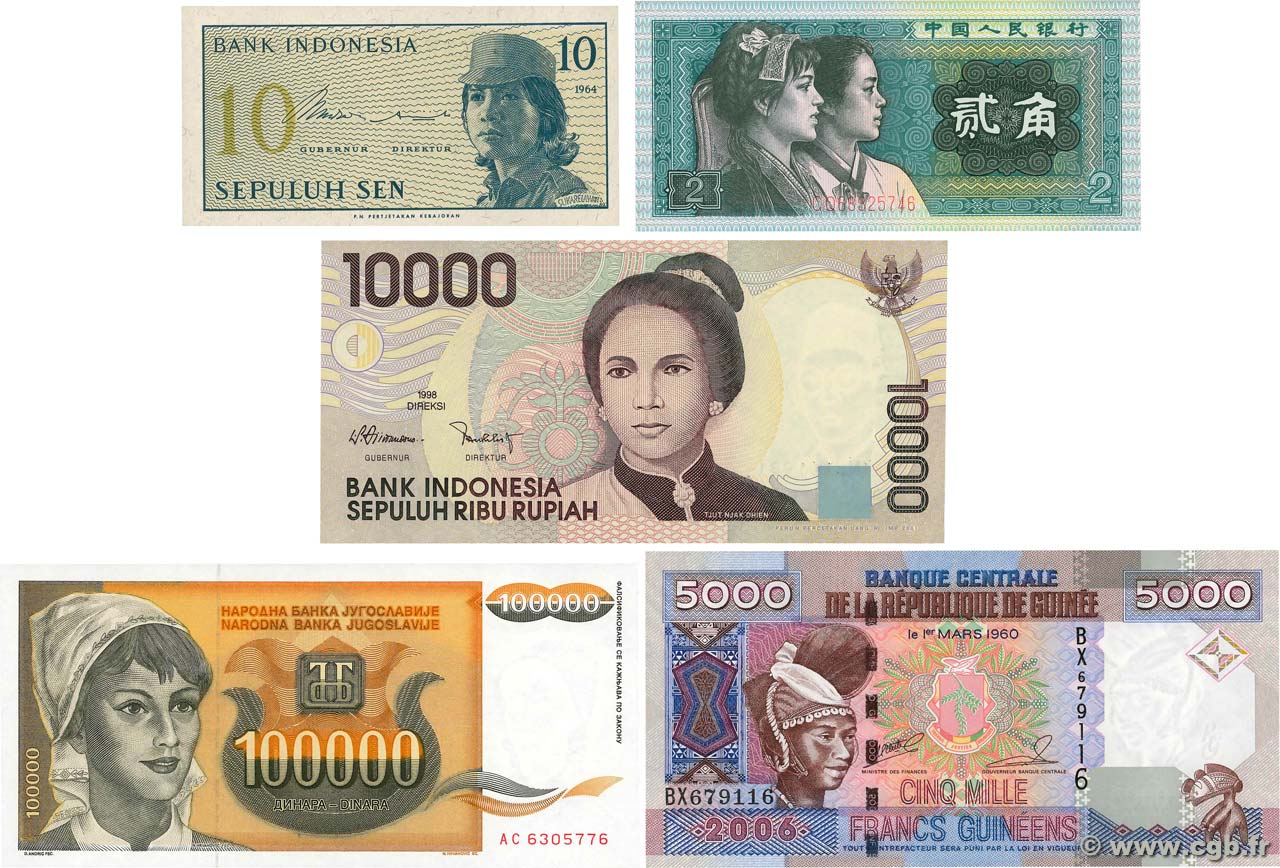 Lot de 5 billets LOTS 1964 P.LOT UNC