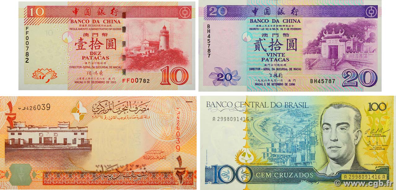 Lot de 4 billets LOTS 1987 P.LOT UNC