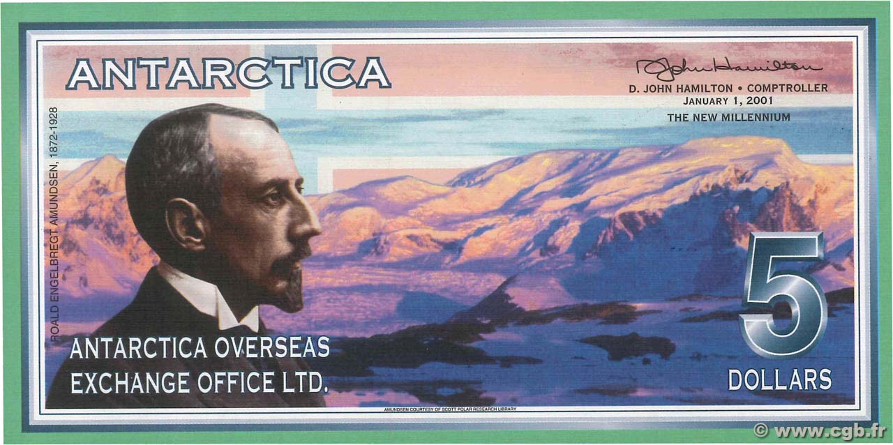 5 Dollars ANTARTIDE 2001 FDC