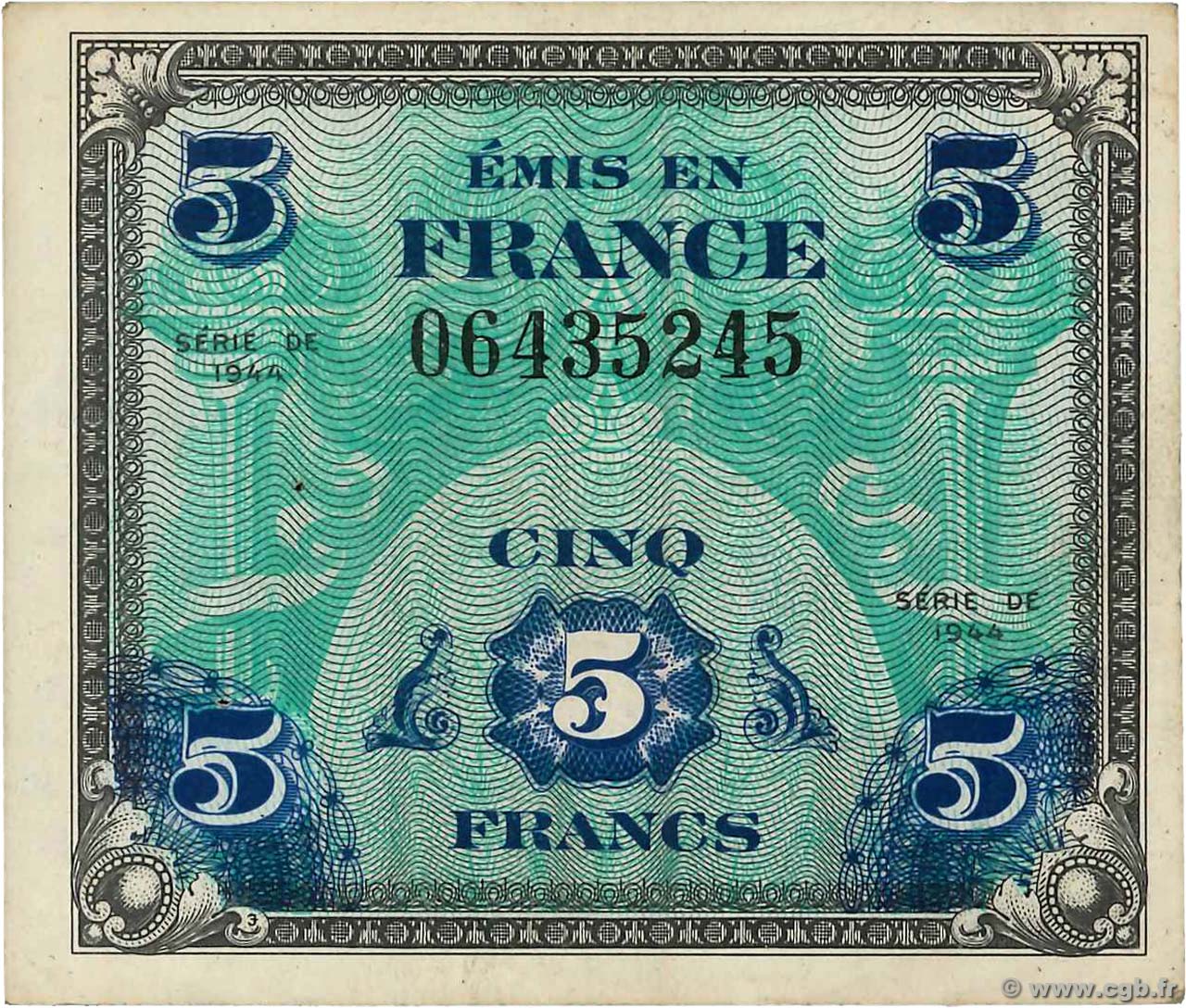 5 Francs DRAPEAU FRANCIA 1944 VF.17.01 BB
