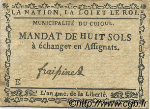 8 Sols FRANCE régionalisme et divers Cujoul 1792 Kc.12.031 TTB