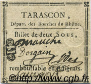 2 Sous FRANCE regionalism and miscellaneous Tarascon 1792 Kc.13.154a VF