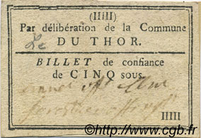 5 Sous FRANCE régionalisme et divers Le Thor 1792 Kc.13.162 TTB+