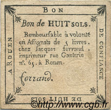 8 Sols FRANCE régionalisme et divers Rouen 1792 Kc.76.169 SUP