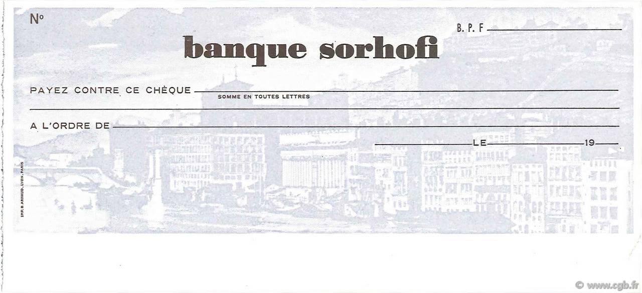 Francs FRANCE régionalisme et divers Lyon 1970 DOC.Chèque SPL