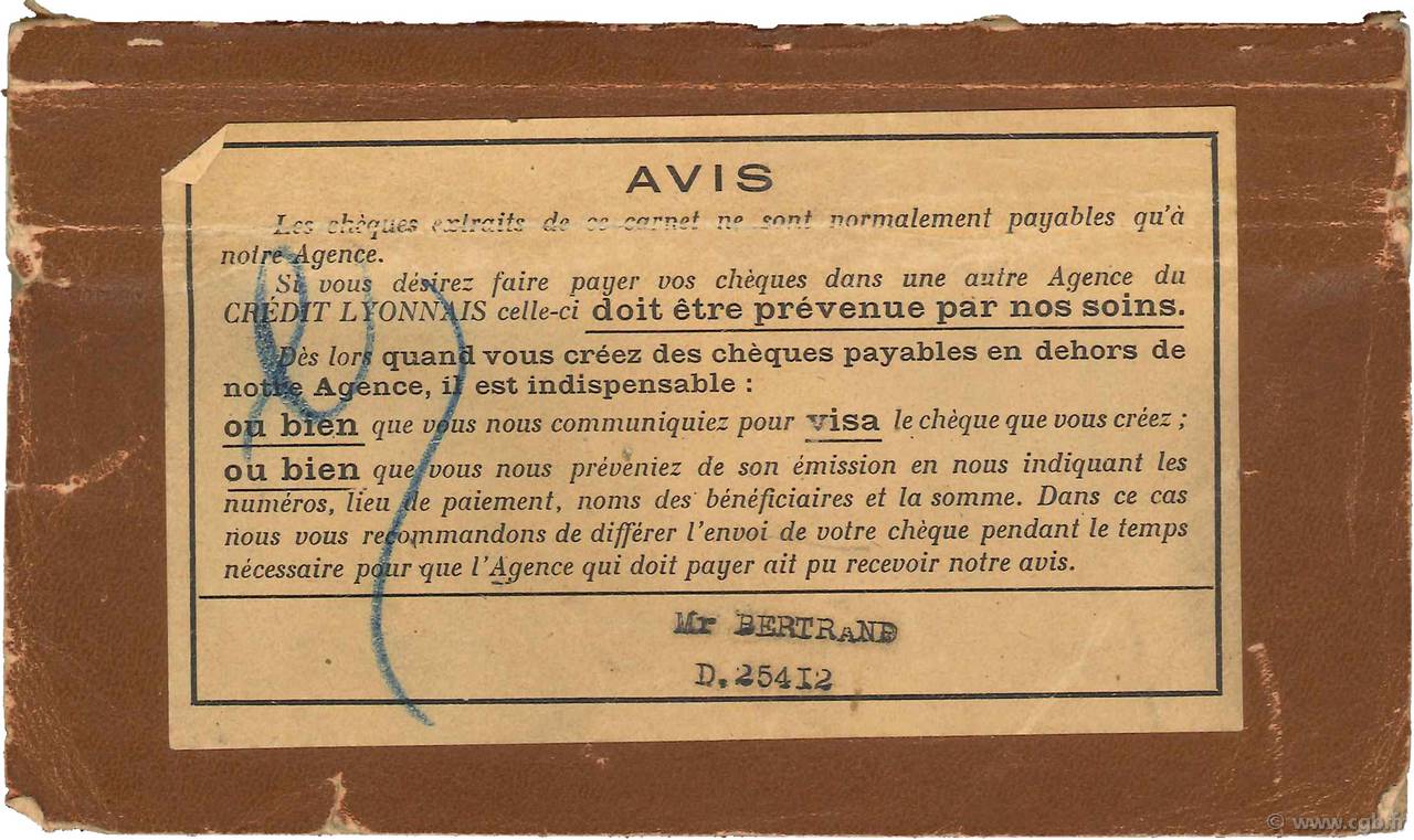 Francs FRANCE régionalisme et divers Paris 1939 DOC.Chèque TB