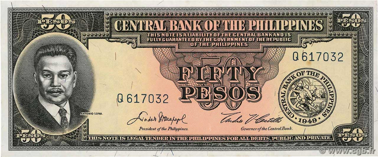50 Pesos PHILIPPINES 1949 P.138d pr.NEUF