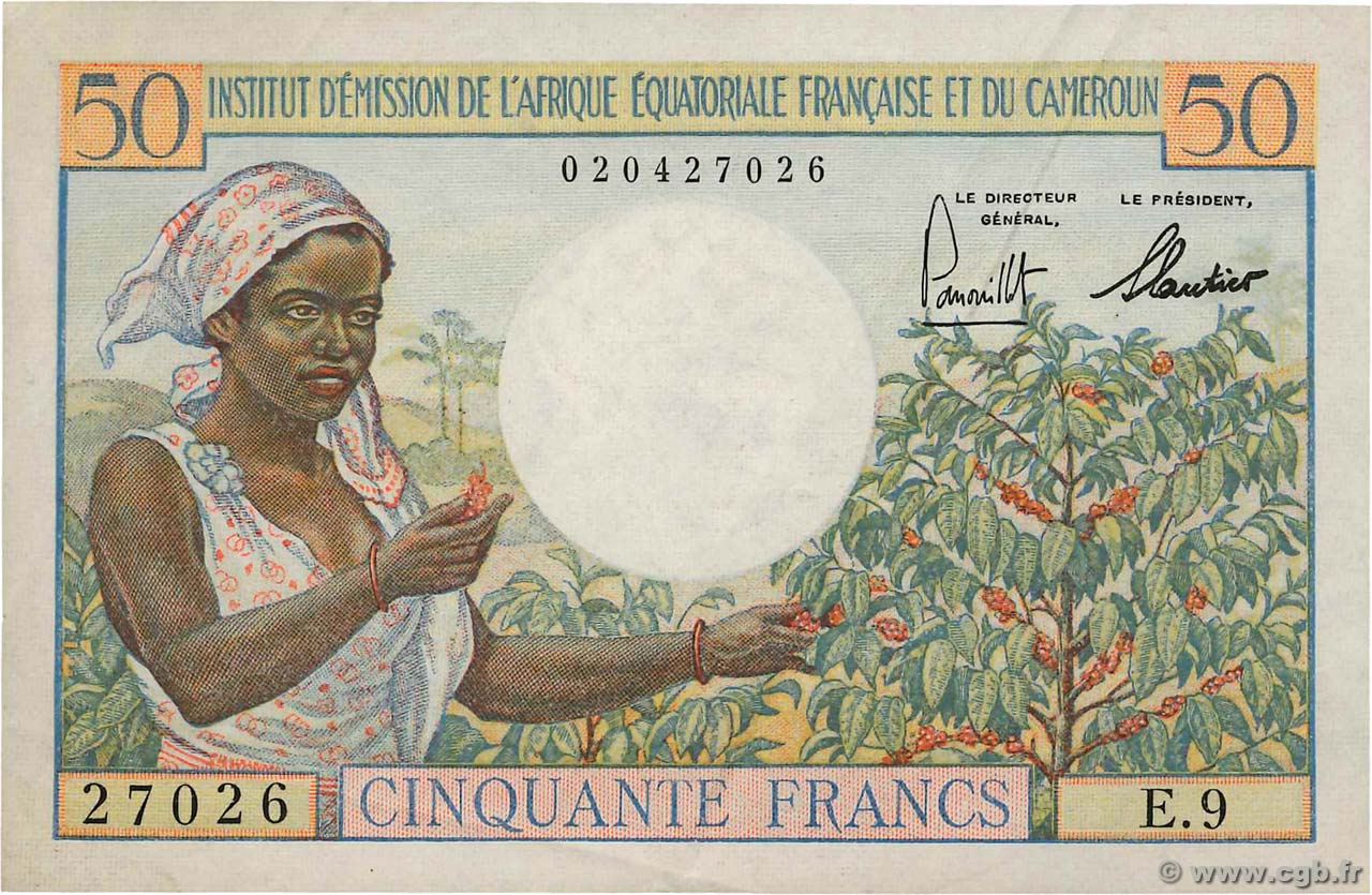 50 Francs type 1957 IE AFRIQUE ÉQUATORIALE FRANÇAISE 1957 A.140a TTB+