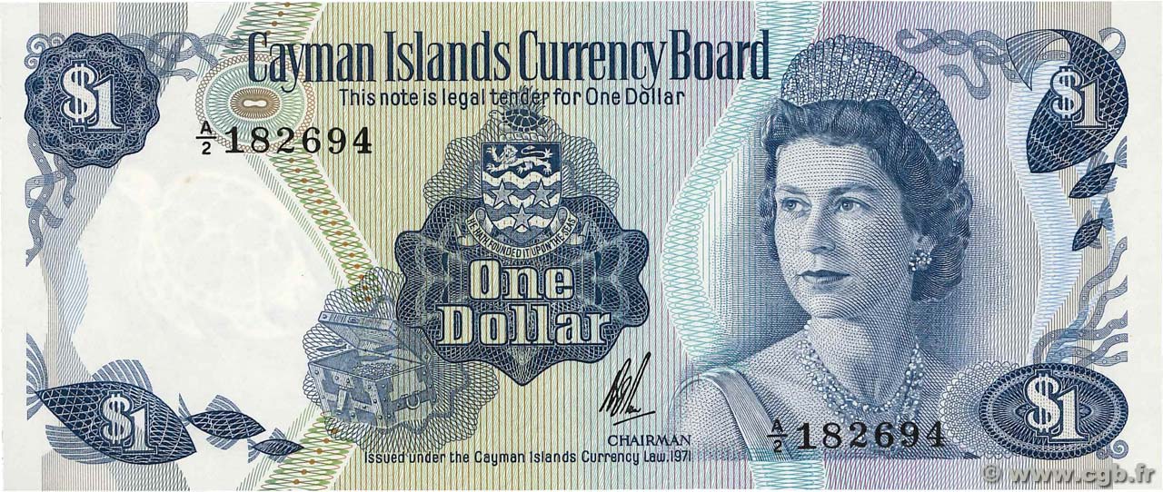 1 Dollar ÎLES CAIMANS 1972 P.01b NEUF