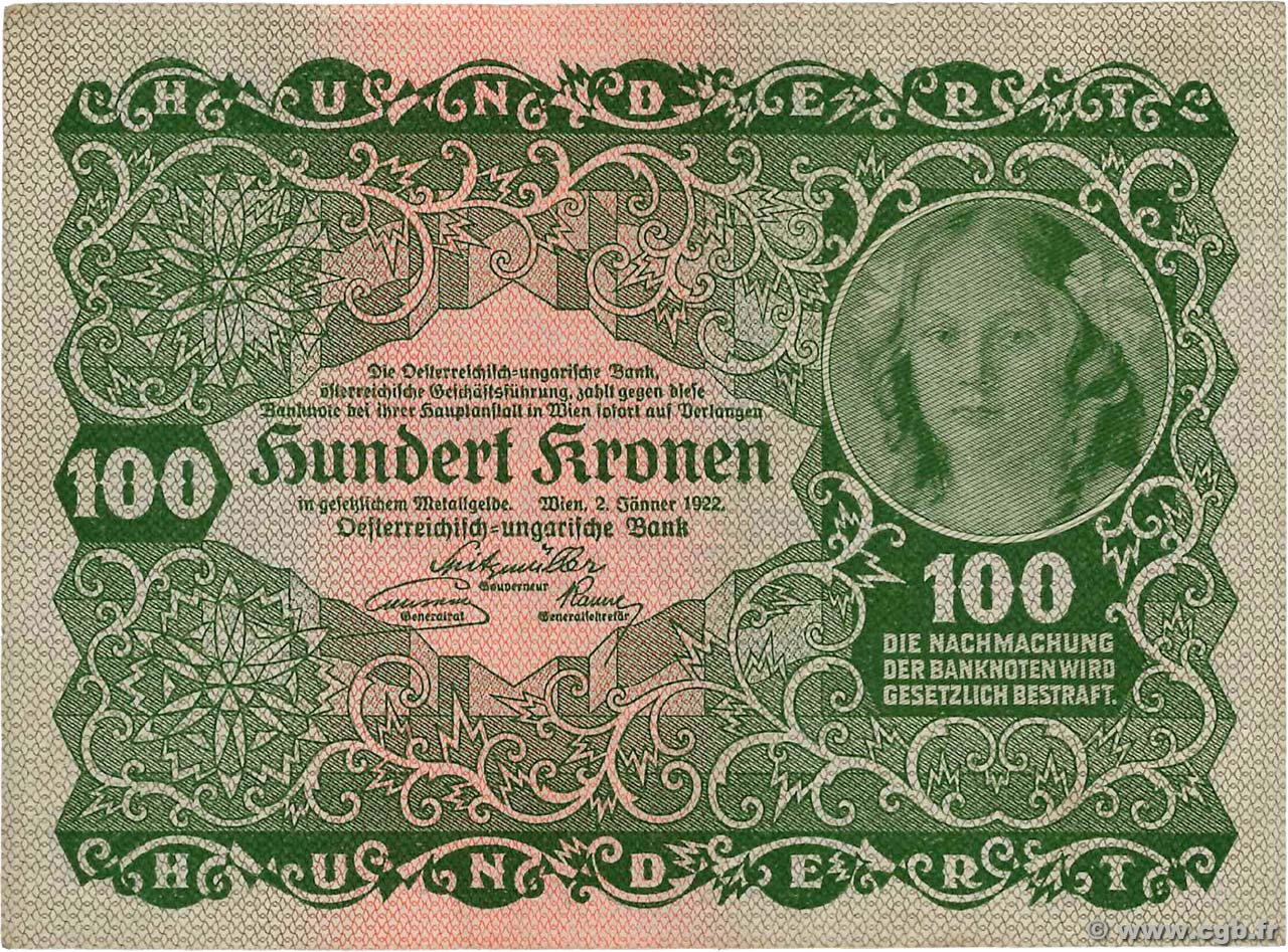 100 Kronen AUTRICHE  1922 P.077 SUP
