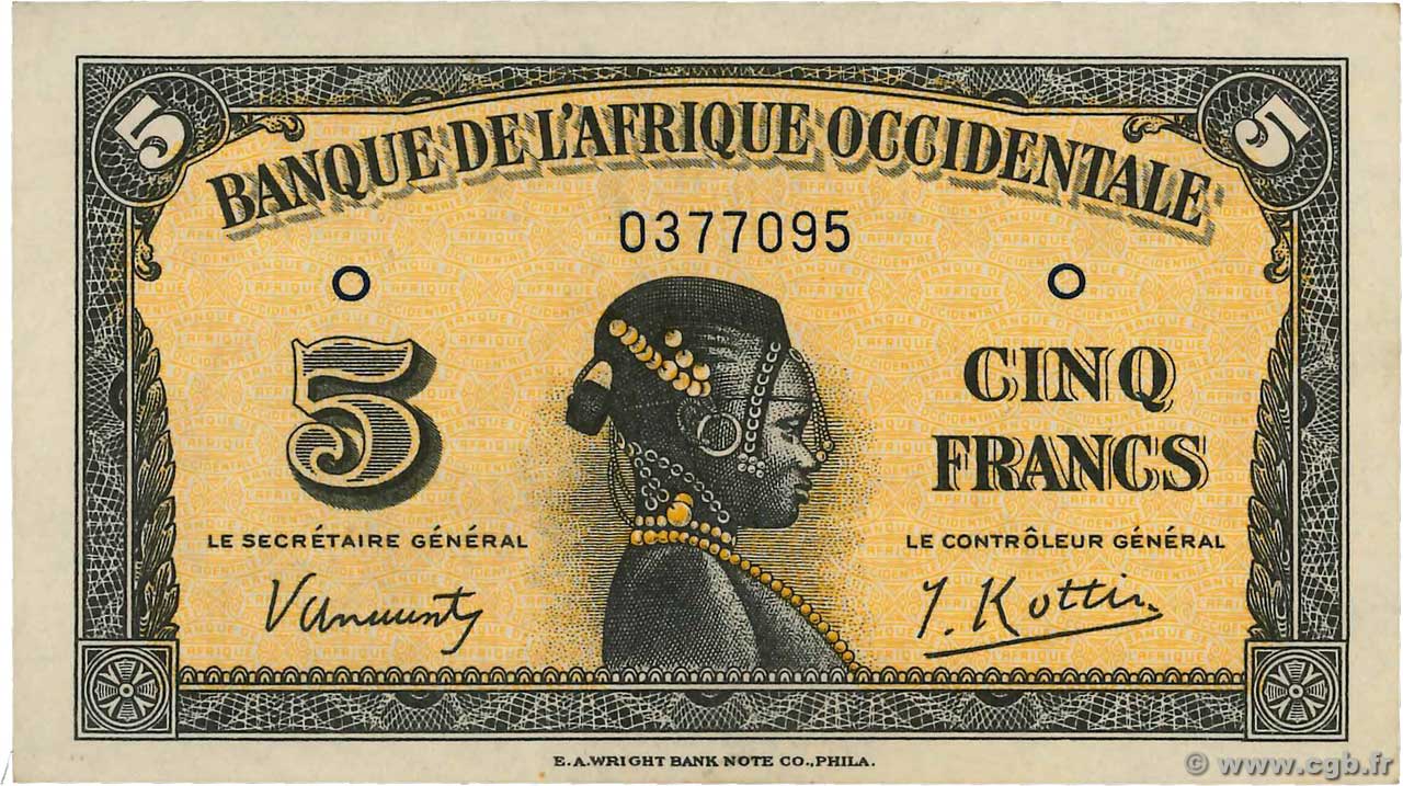 5 Francs AFRIQUE OCCIDENTALE FRANÇAISE (1895-1958)  1942 P.28a SPL+