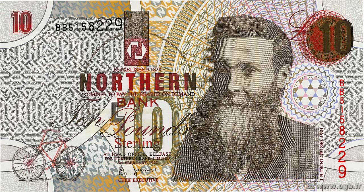 10 Pounds NORTHERN IRELAND 1997 P.198a UNC
