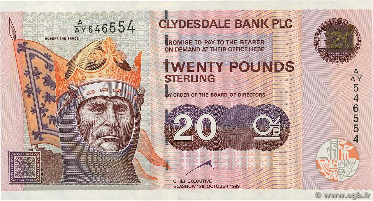 20 Pounds ÉCOSSE 1999 P.228b NEUF