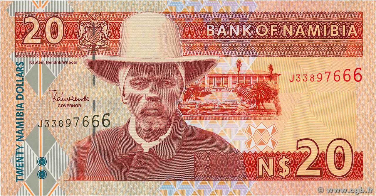 20 Namibia Dollars NAMIBIA 2002 P.06b UNC