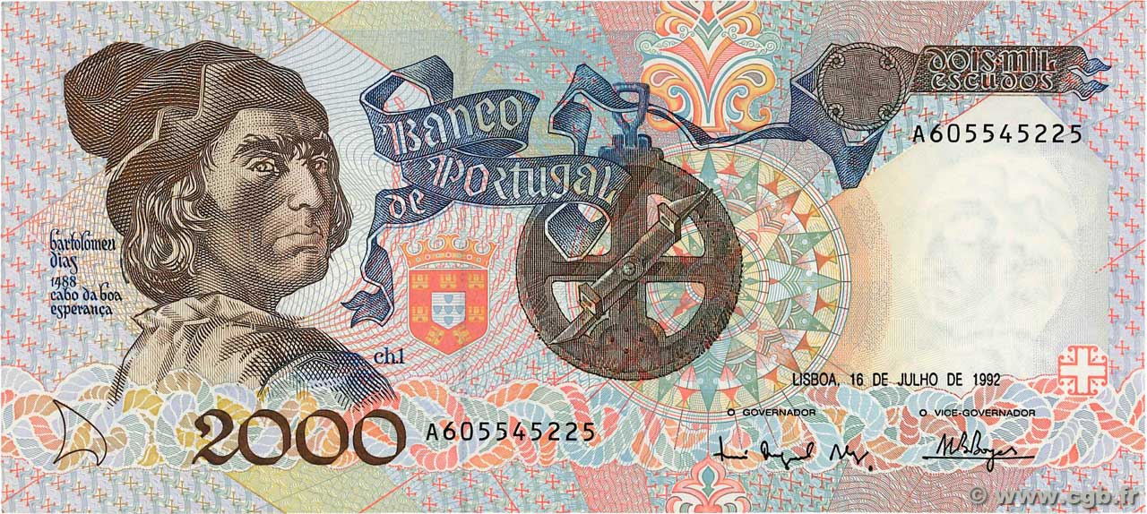 2000 Escudos PORTUGAL 1992 P.186c SPL