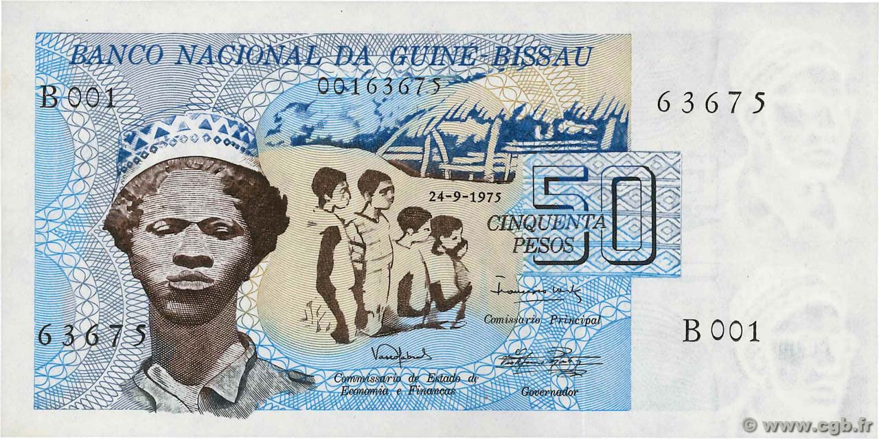 50 Pesos GUINEA-BISSAU 1975 P.01 UNC-