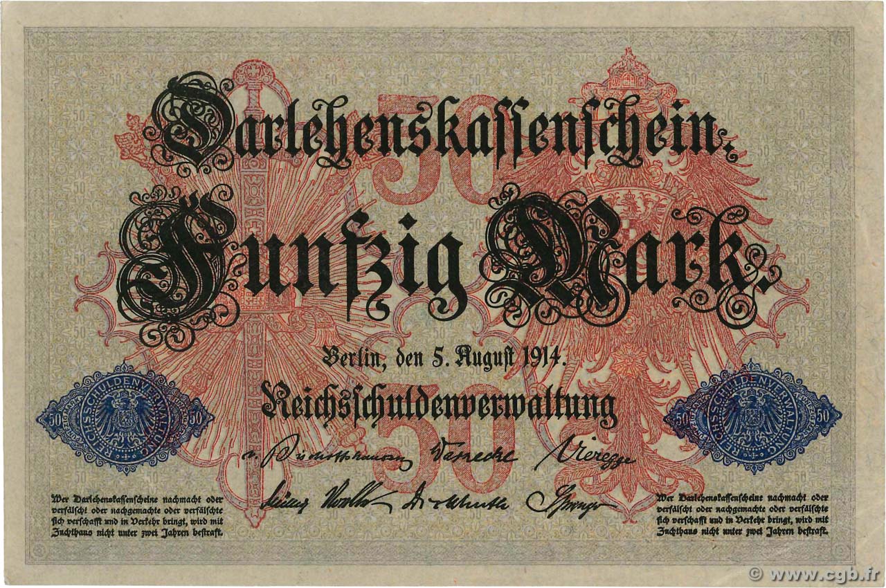 50 Mark ALLEMAGNE 1914 P.049b SUP