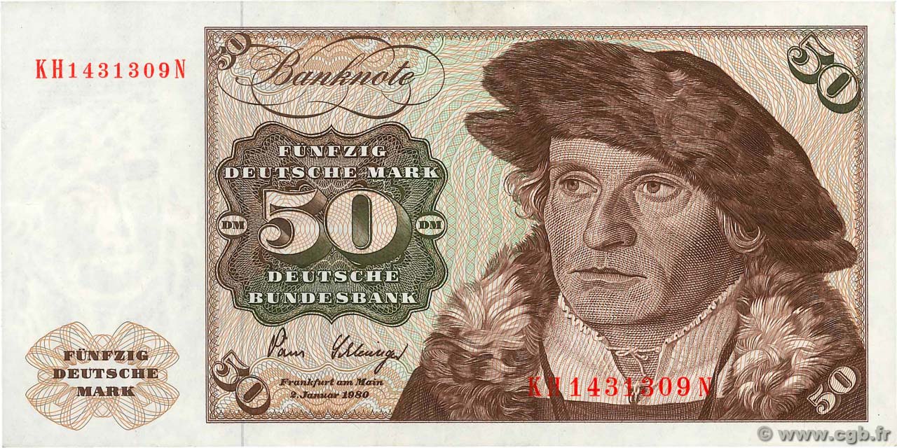 50 Deutsche Mark ALLEMAGNE FÉDÉRALE 1980 P.33d TTB+