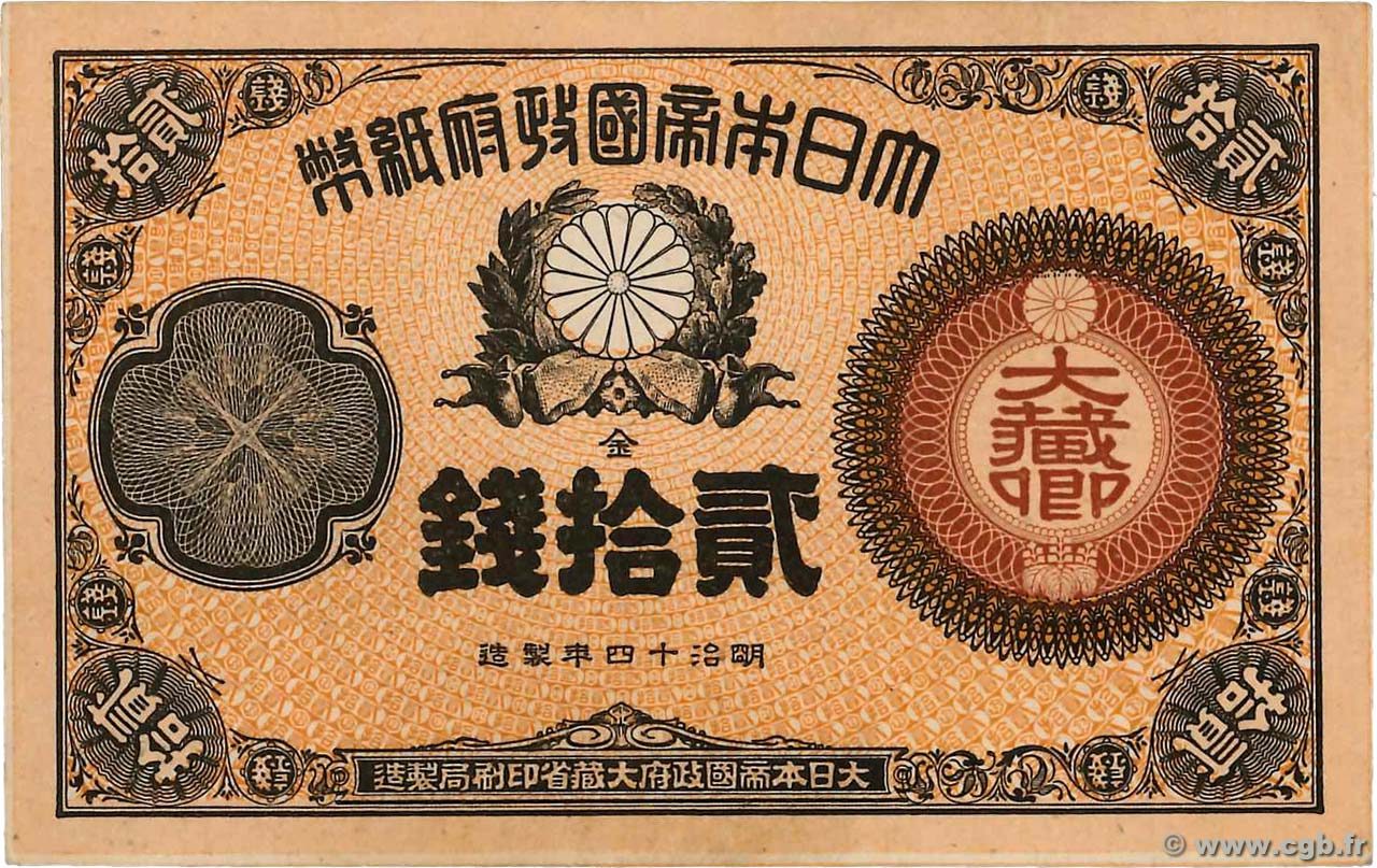 20 Sen JAPON 1881 P.015 TTB+