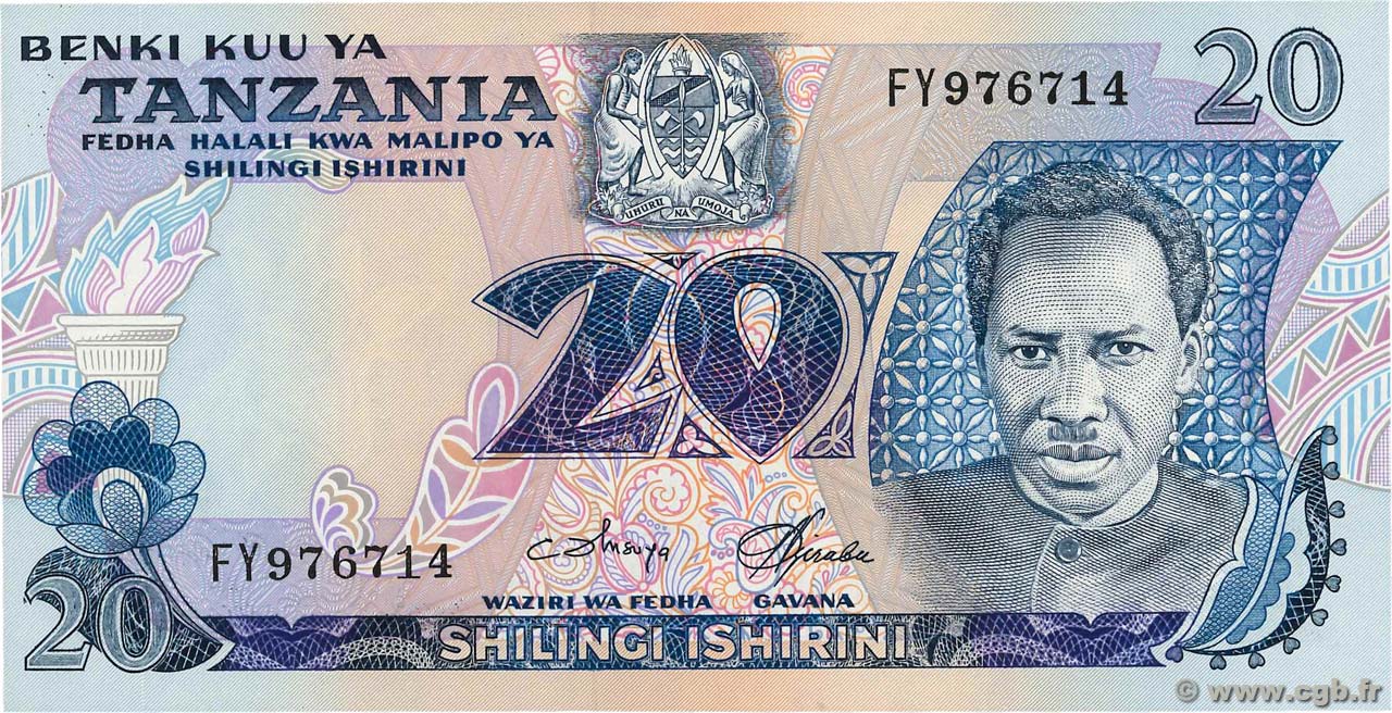20 Shilingi TANZANIE 1978 P.07c NEUF