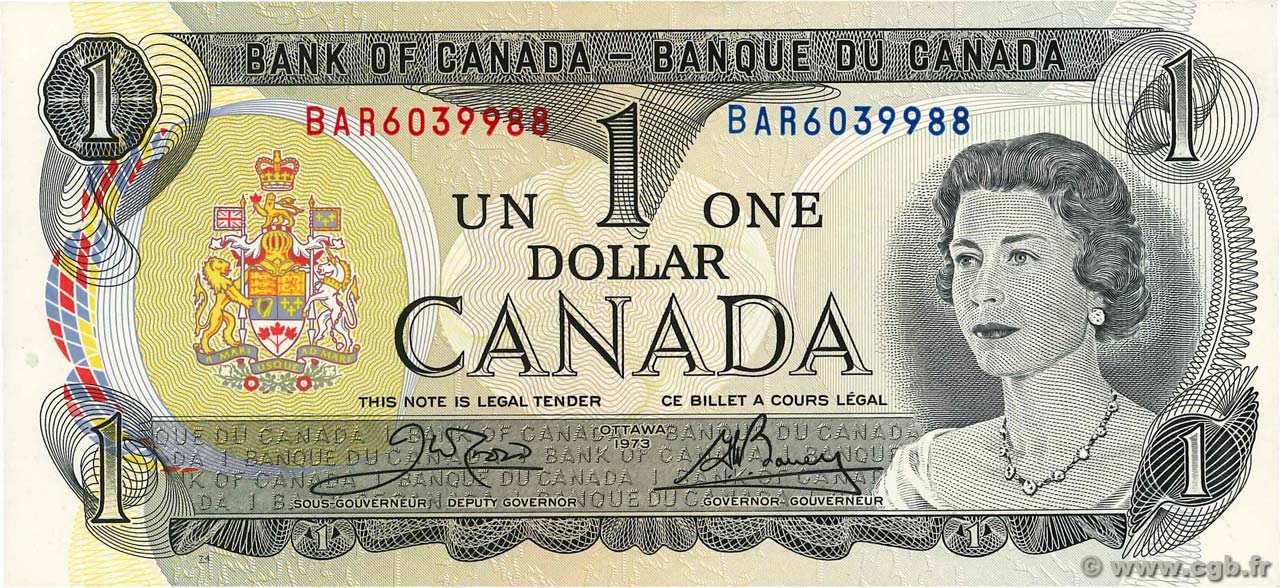 1 Dollar CANADA 1973 P.085c NEUF