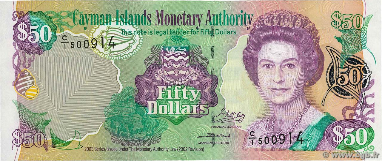 50 Dollars ÎLES CAIMANS  2003 P.32a NEUF