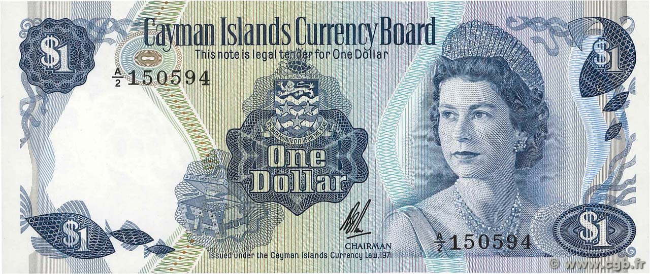 1 Dollar ÎLES CAIMANS 1972 P.01b pr.NEUF