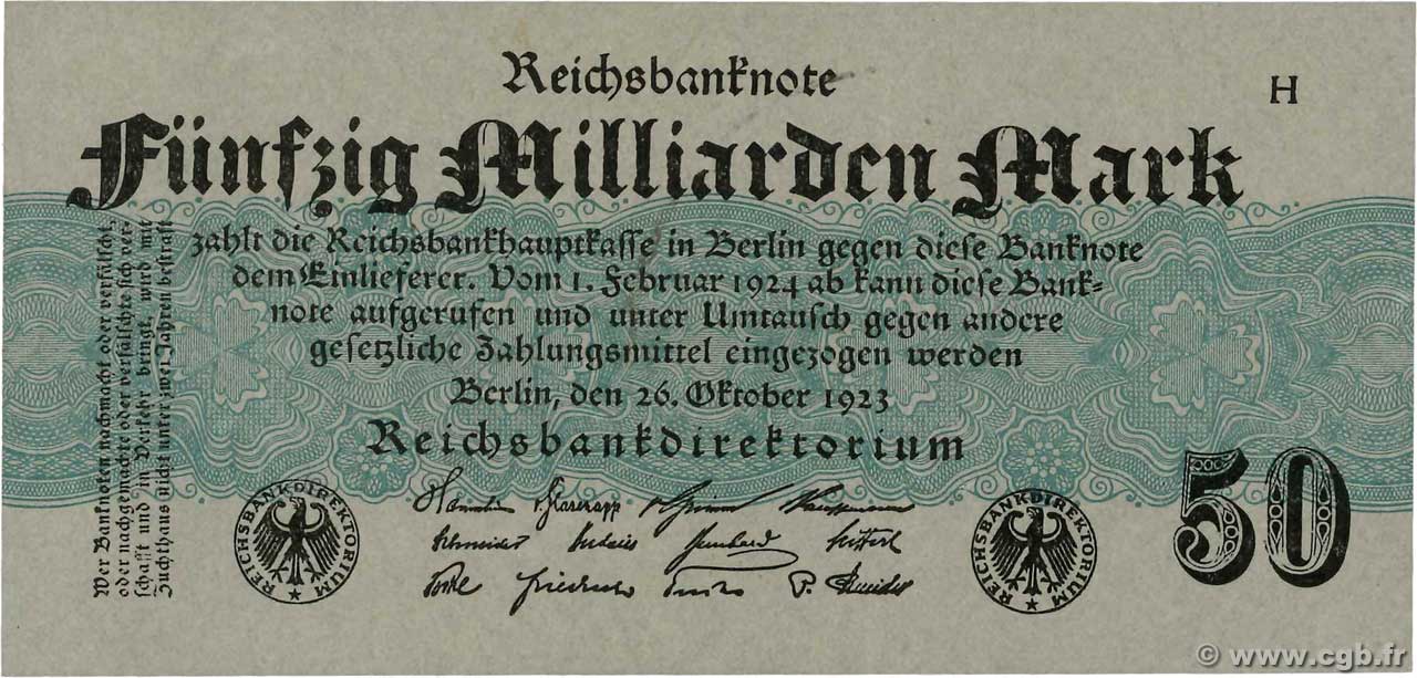 50 Milliards Mark ALLEMAGNE 1923 P.125a SPL