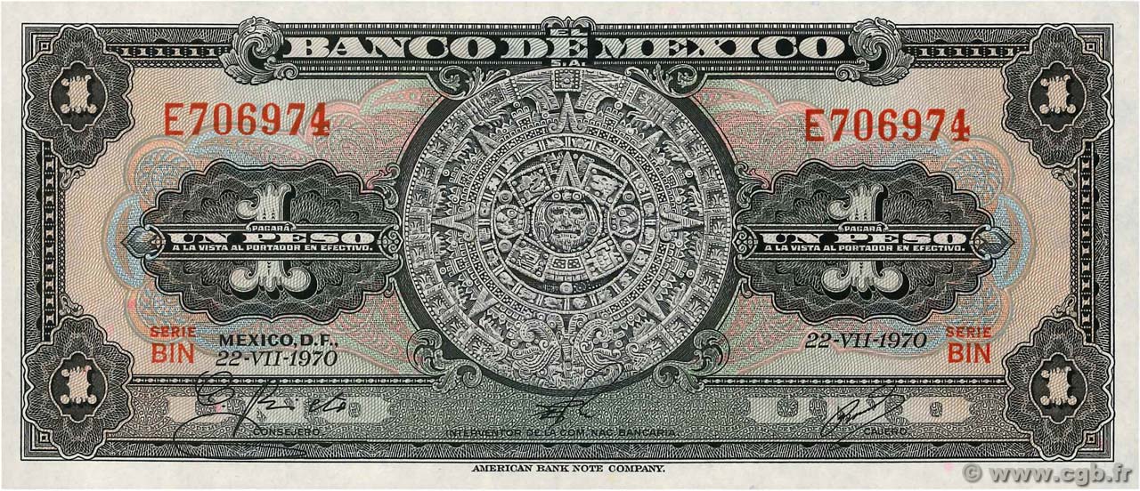 1 Peso MEXIQUE 1970 P.059l NEUF