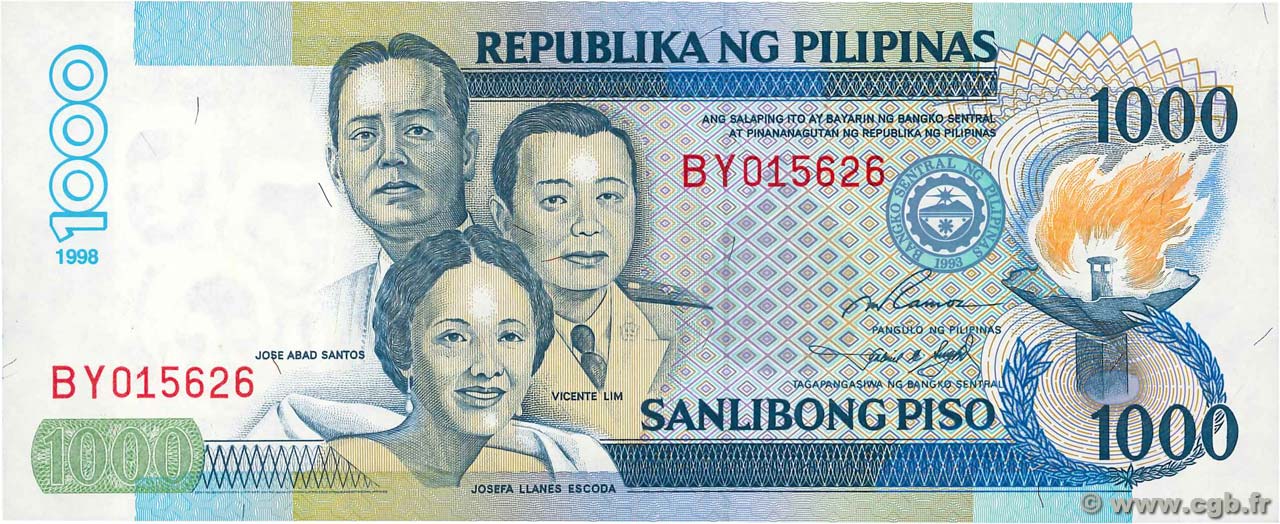1000 Pesos PHILIPPINES 1998 P.186a pr.NEUF