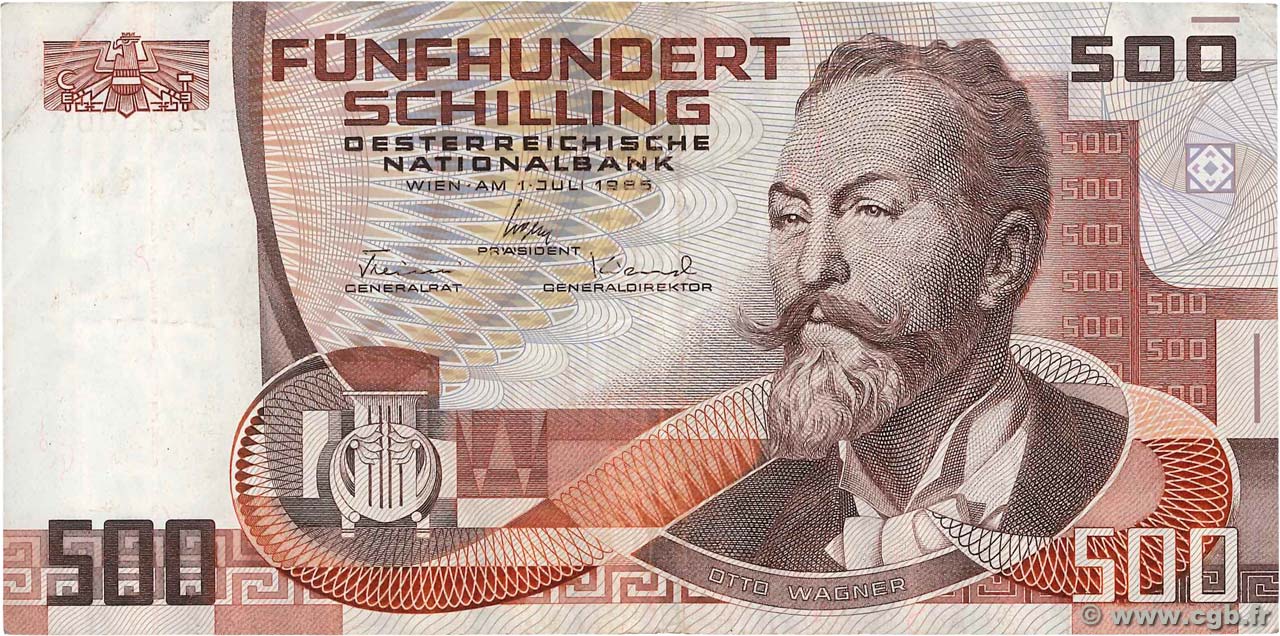 500 Schilling AUTRICHE 1985 P.151 TTB