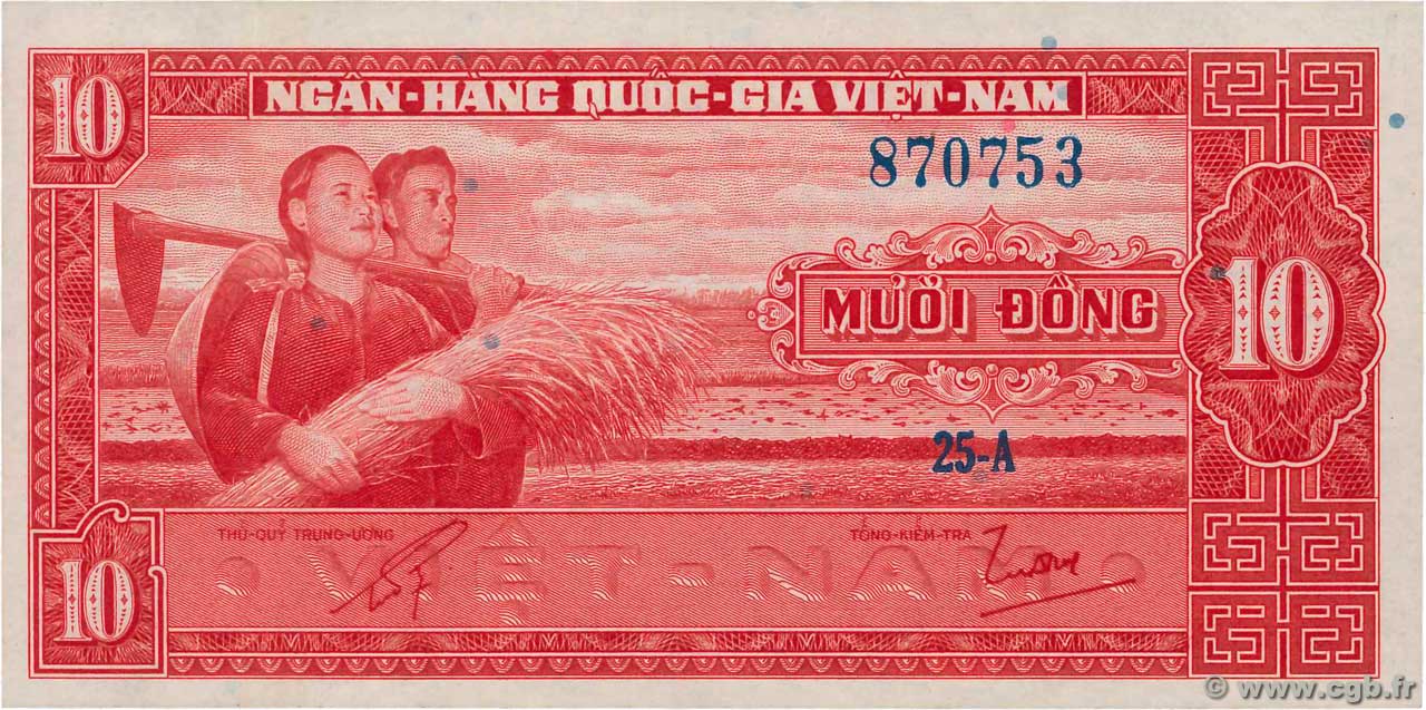 10 Dong SÜDVIETNAM 1962 P.05a ST