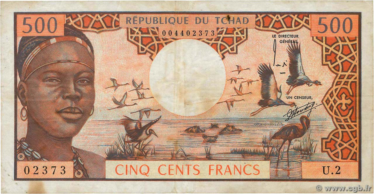 500 Francs BEAC type 1973 CHAD 1973 A.278a F
