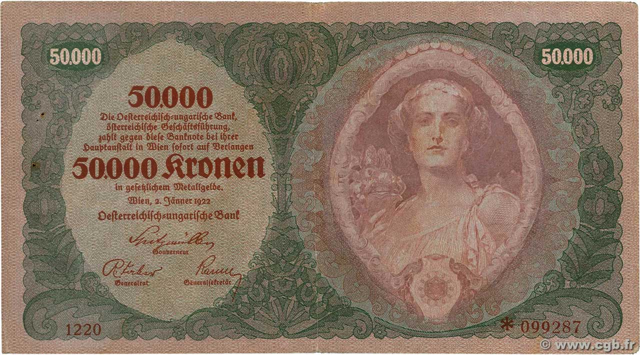 50000 Kronen AUTRICHE 1922 P.080 TTB