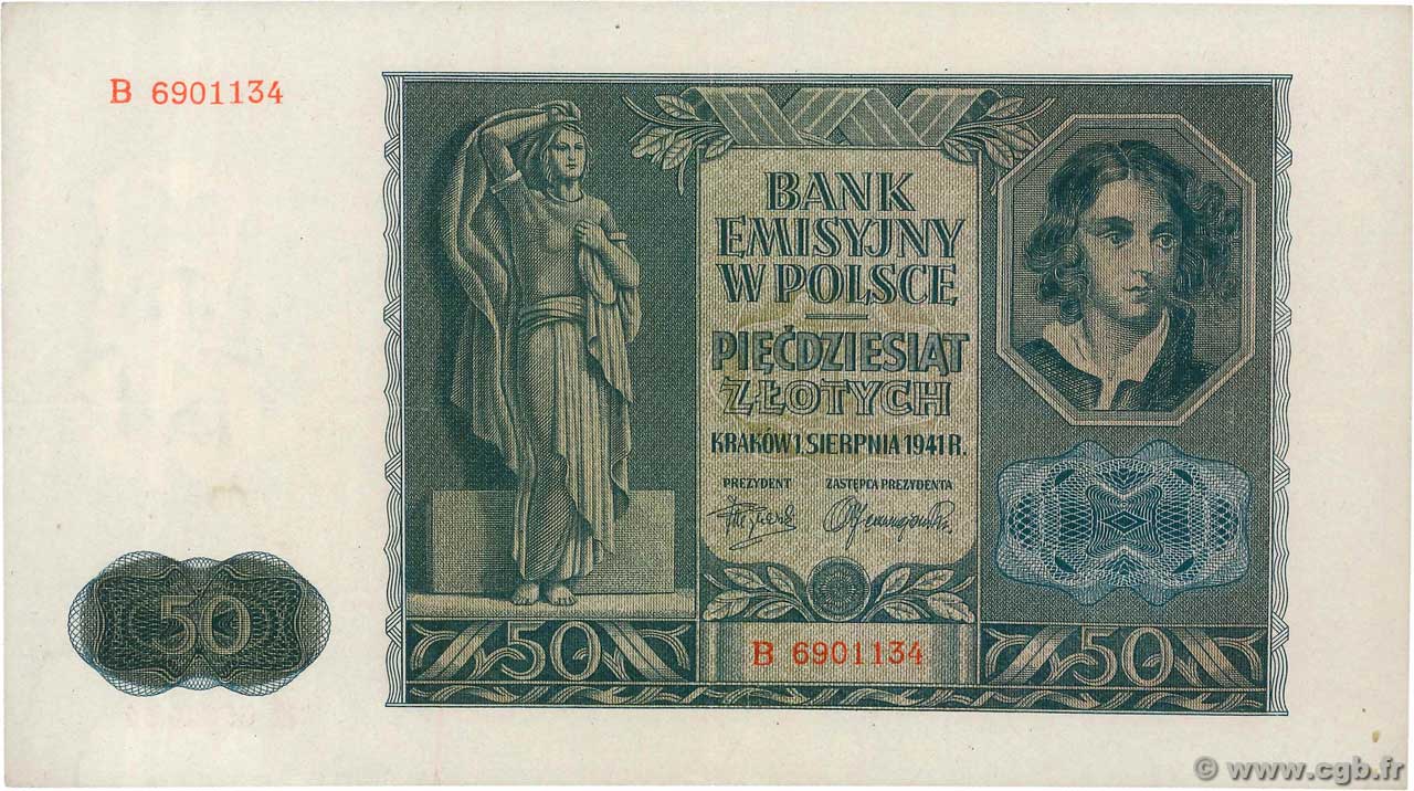 50 Zlotych POLONIA 1941 P.102 EBC