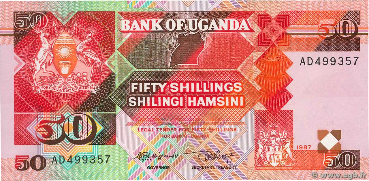 50 Shillings OUGANDA 1987 P.30a NEUF